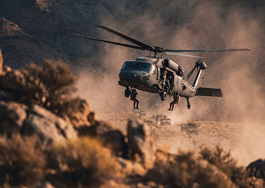 Military Helicopter in Action