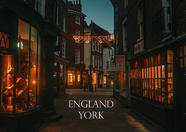 York, England street at dusk