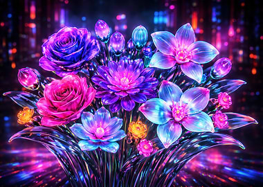 Neon Floral Arrangement