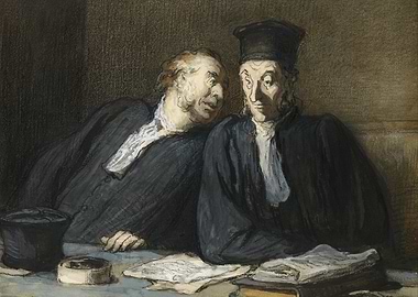 Two Lawyers in Consultation Painting