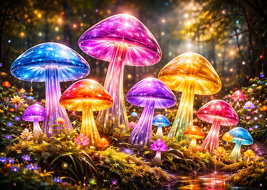 Glowing Mushroom Forest