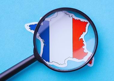 France Map Under Magnifying Glass
