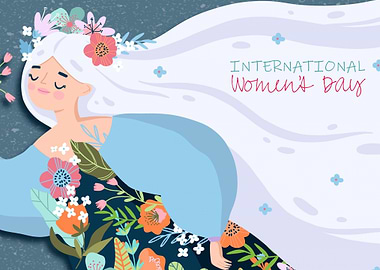 International Women's Day Floral Illustration