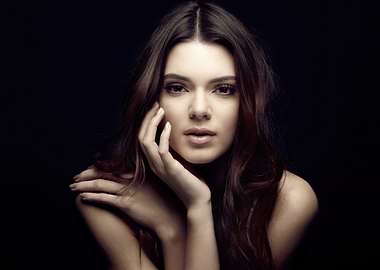Kendall Jenner Portrait on Black Background