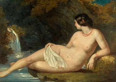 Nymph by a Waterfall Painting