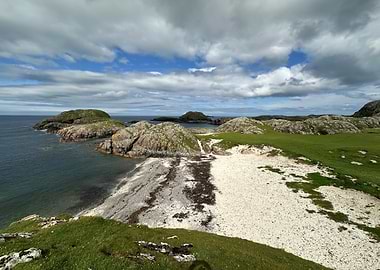 Scotland Coastal Landscape with Rocks and Beach