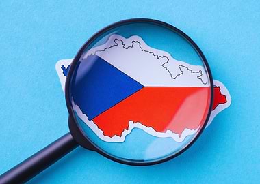 Czech Republic Map Under Magnifying Glass