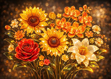 Golden Floral Bouquet