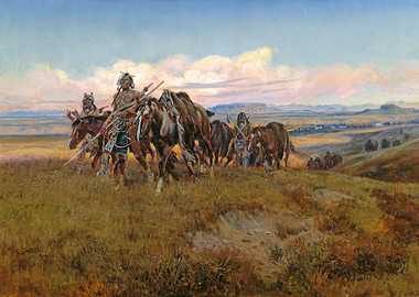 Native American Horseback Journey Painting