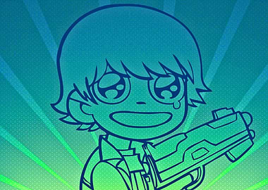 Crying Cartoon Character Holding a Gun