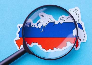 Russia Map Under Magnifying Glass