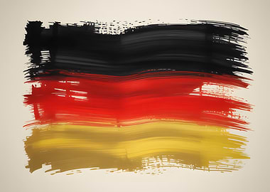 German Flag Brush Stroke Painting