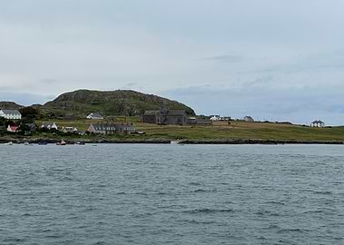Coastal Village Landscape with Water View, Iona, Scotland