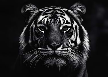 Monochrome Tiger Portrait