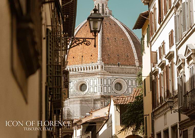 Florence Cathedral through a narrow street