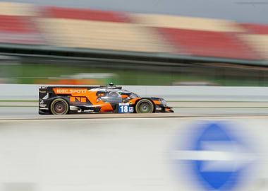 Racing car in motion blur