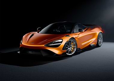 Orange McLaren sports car studio shot