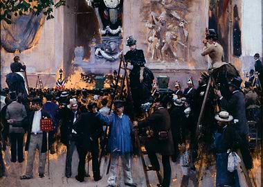 Painting of a Crowd at Arc