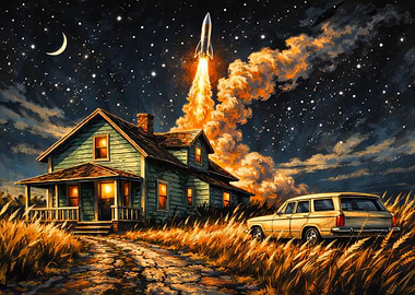 Rocket Launch from Rural Home