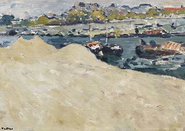 Impressionist Harbor Scene Painting