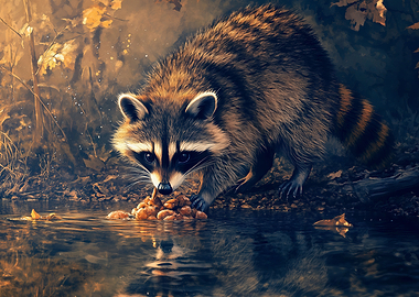 Raccoon by the Water's Edge