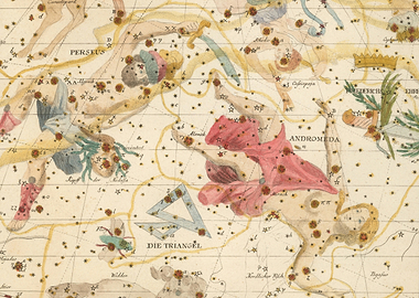Antique Constellation Map: Perseus and Andromeda