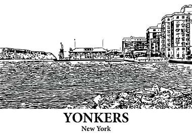 Yonkers New York Waterfront Drawing