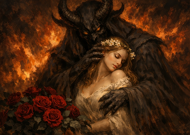 Devil and Maiden with Roses