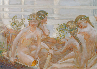 Nymphs in a Boat Painting