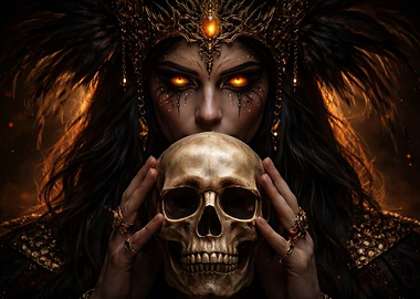 Dark Witch with Skull