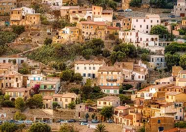 Terraced Village Pigna Corsica Balagne Mediterranean Orange Rooftops Fine Art Photograph
