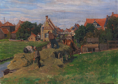 Hay Harvest in a Rural Village