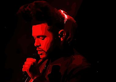 The Weeknd in Red Spotlight