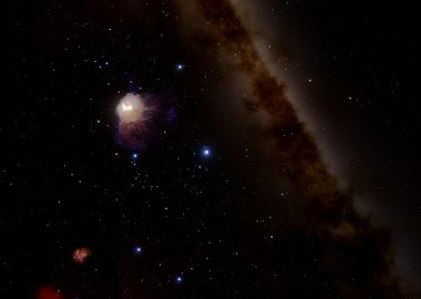 Cosmic Nebula and Starry Sky