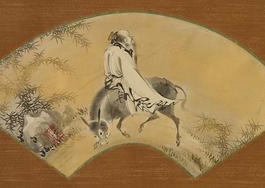 Chinese Ink Painting: Man on Ox