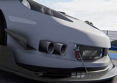 White Chevrolet Corvette Z06 Time Attack