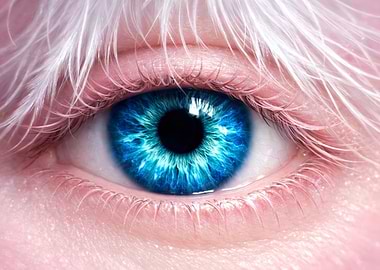 Close-up of a striking blue eye