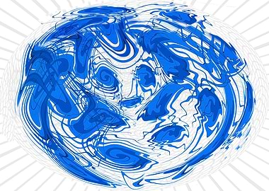 Abstract Blue and White Swirl FD2