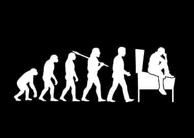 Evolution to Sitting Man Silhouette