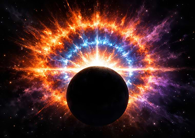 Cosmic Eclipse: Planet and Nebula