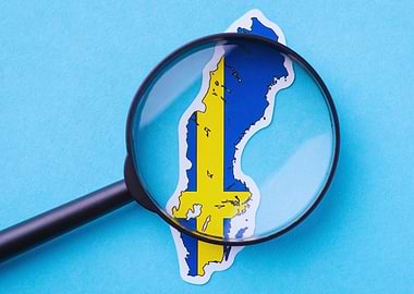 Sweden Map with Magnifying Glass