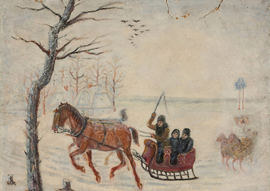 Winter Sleigh Ride Painting