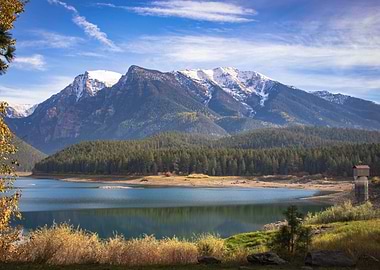 Mission Reservoir against Mission Moutnains