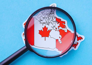 Canada Map with Magnifying Glass