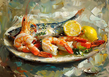 Seafood Still Life Painting