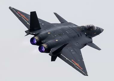 J-20 Stealth Fighter in Flight