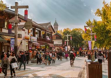 Lively Jeonju Hanok Village, South Korea in Autumn