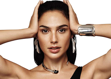Gal Gadot Portrait with Silver Jewelry