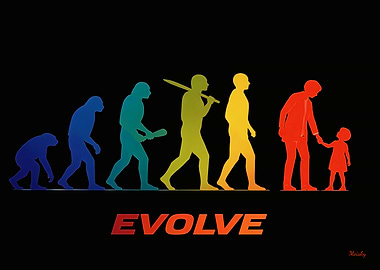 Human Evolution to Grandmother with Granddaughter