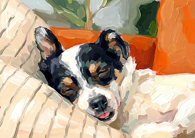 Sleeping Dog Painting